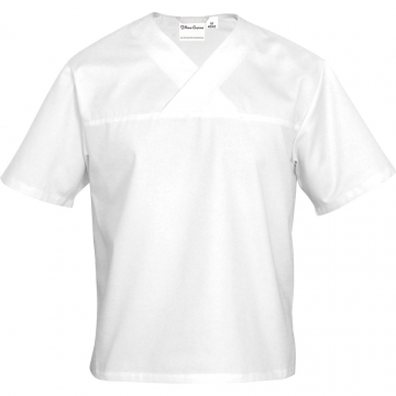 Bluza w serek biała krótki rękaw L unisex model 634104 firmy Nino Cucino